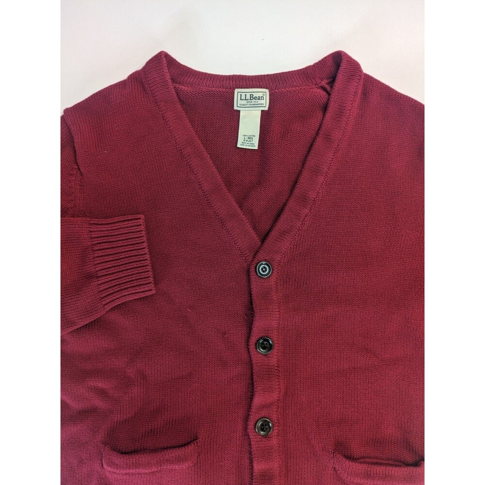L.L. Bean Women's Long Sleeve Button Up Cardigan Sweater, Large